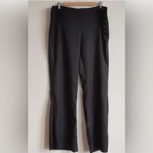 Elevenses Trousers Women's Black Side Button Straight leg size 16